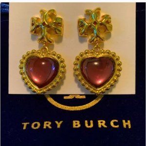 18k Gold Tory Burch Roxanne Purple Dangle Earrings